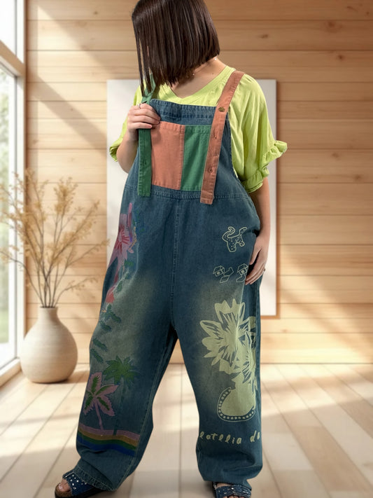 SAMANTHA - SALOPETTE EN JEAN JUSQU'A LA TAILLE 50/52