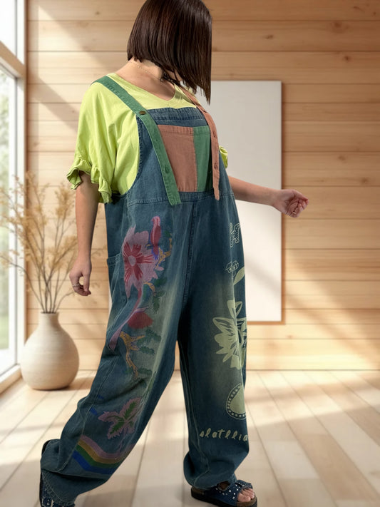 SAMANTHA - SALOPETTE EN JEAN JUSQU'A LA TAILLE 50/52