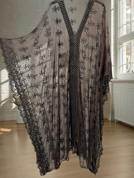 FALBALA - ROBE LONGUE MARRON EN TULLE JUSQU'A LA TAILLE 60