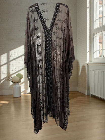 FALBALA - ROBE LONGUE MARRON EN TULLE JUSQU'A LA TAILLE 60