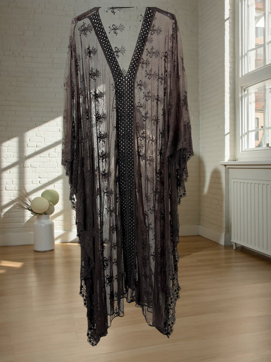 FALBALA - ROBE LONGUE MARRON EN TULLE JUSQU'A LA TAILLE 60