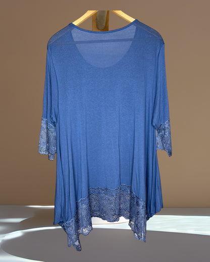 CINDY - TOP BLEU JEAN TAILLE 46 A 56/58