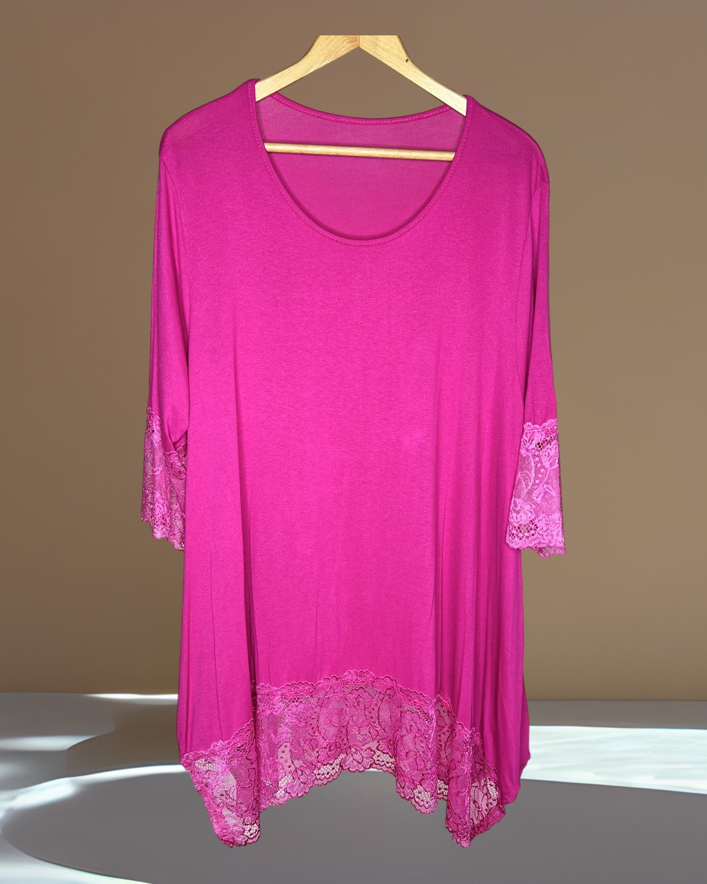 CINDY - TOP FUCHSIA TAILLE 46 A 56/58