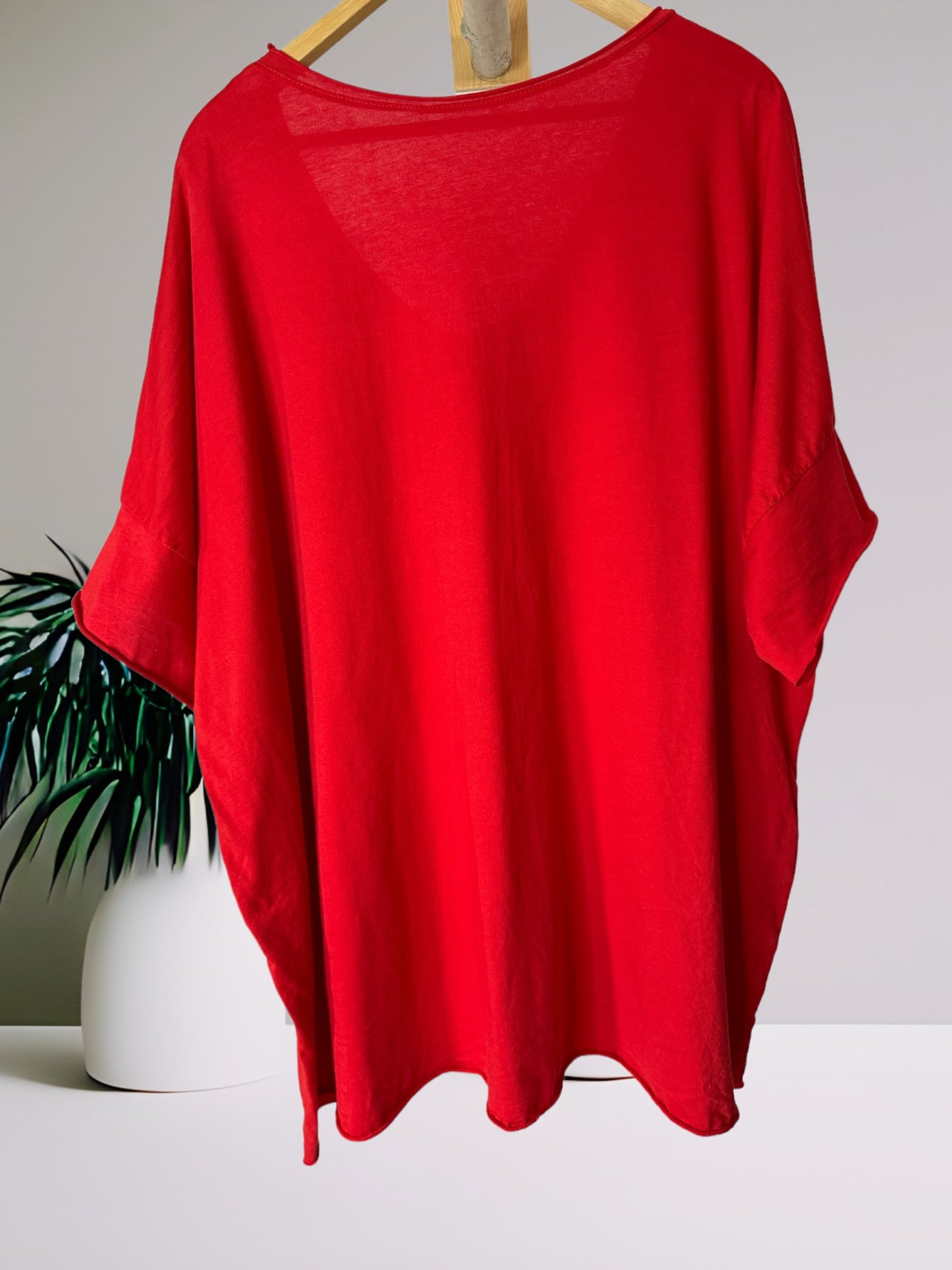 MAX - T-SHIRT EN COTON ROUGE TAILLE 48/50 A 56/58