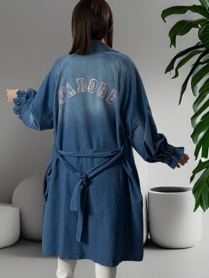 NATHAN - TRENCH EN JEAN OVERSIZE JUSQU'A LA TAILLE 54