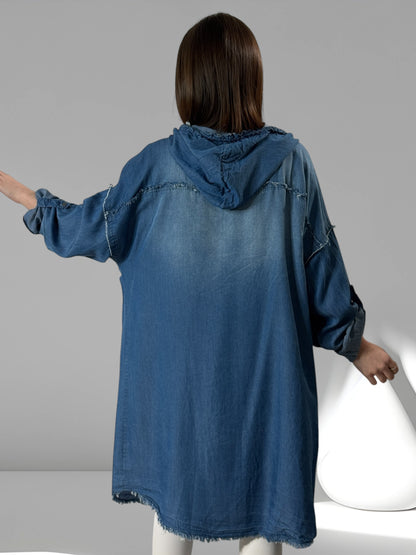 MYLENA - VESTE A CAPUCHE OVERSIZE JUSQU'A LA TAILLE 50