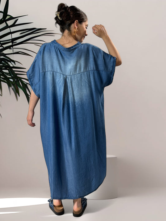 KELLY - ROBE FLUIDE BOHEME OVERSIZE JUSQU'A LA TAILLE 54
