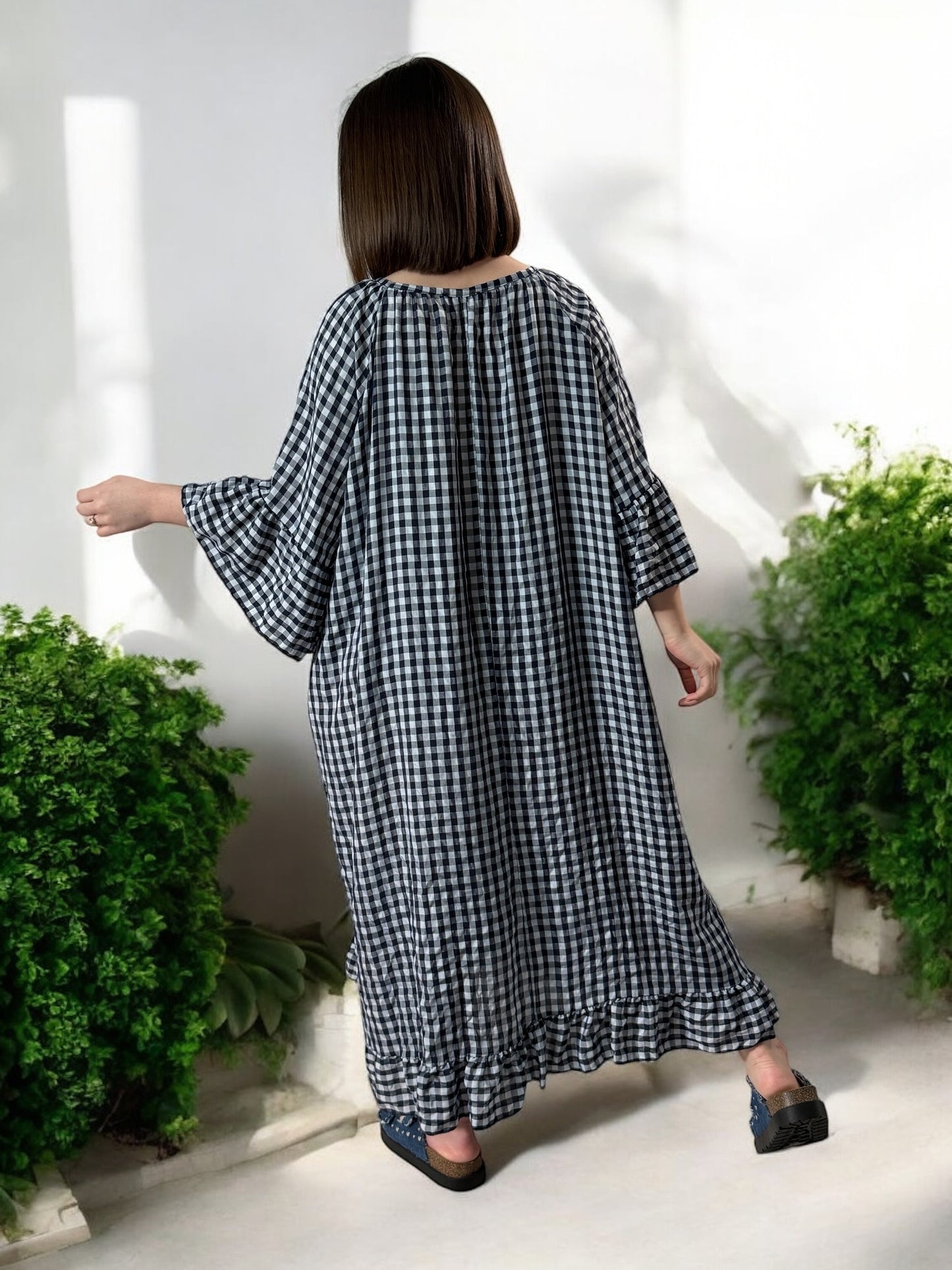 ST TROPEZ - ROBE VICHY MARINE JUSQU'A LA TAILLE 52