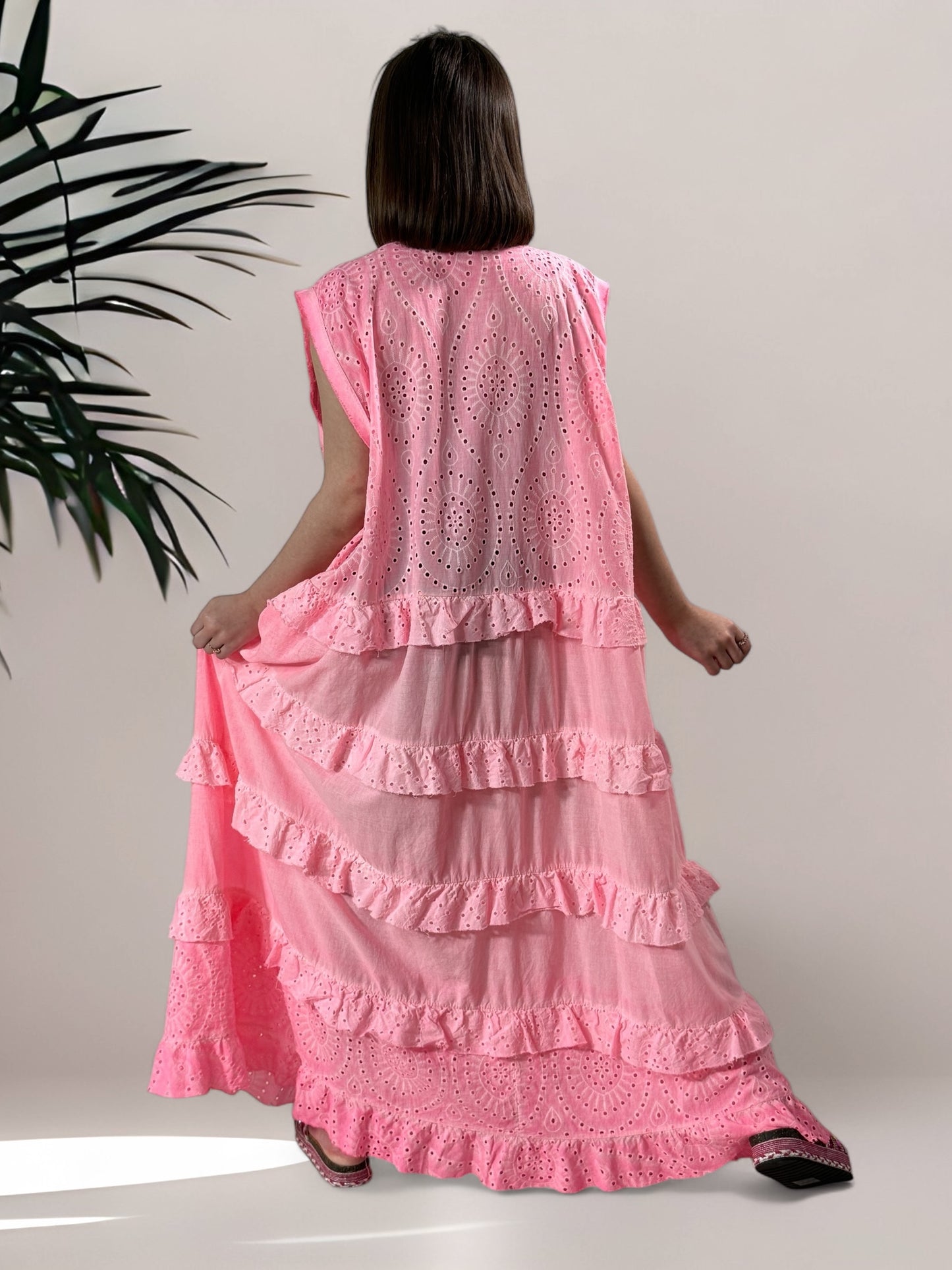 COACHELLA - ROBE BOHEME ROSE JUSQU'A LA TAILLE 56