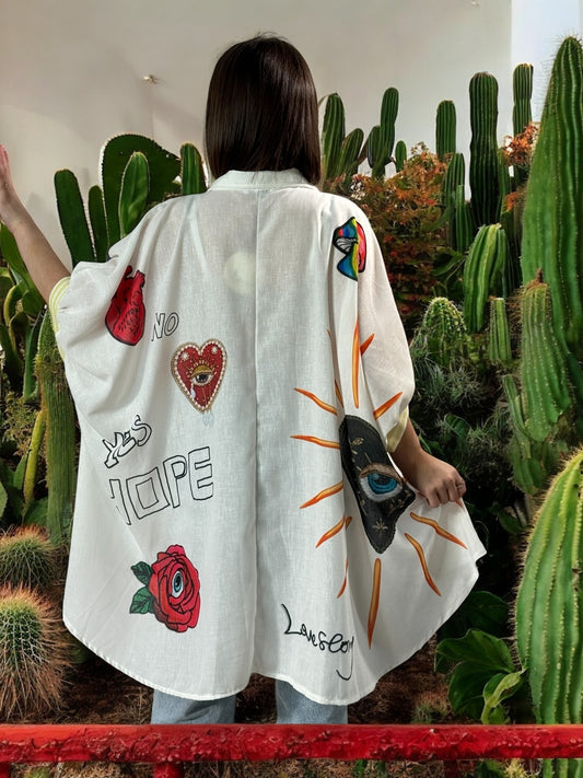 HONOLULU - TUNIQUE OVERSIZE A MOTIF JUSQU'A LA TAILLE 58