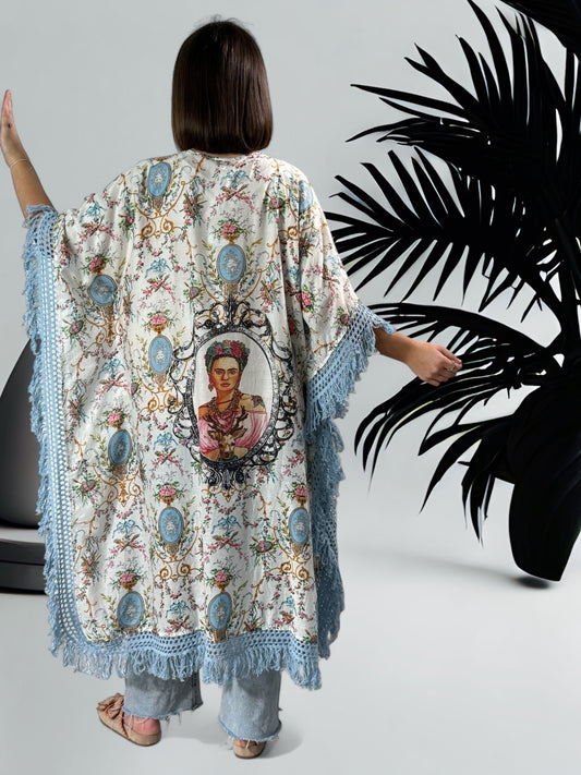 BONNY - KIMONO OVERSIZE FRIDA KAHLO JUSQU'A LA TAILLE 52/54