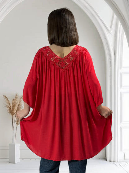 LOLITA - TUNIQUE OVERSIZE ROUGE JUSQU'A LA TAILLE 58
