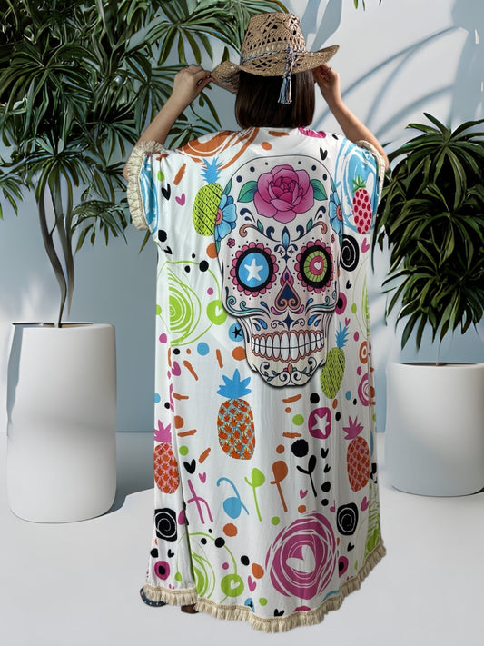 SANTAFEE - KIMONO FLUIDE OVERSIZE JUSQU'A LA TAILLE 56/58 REF3