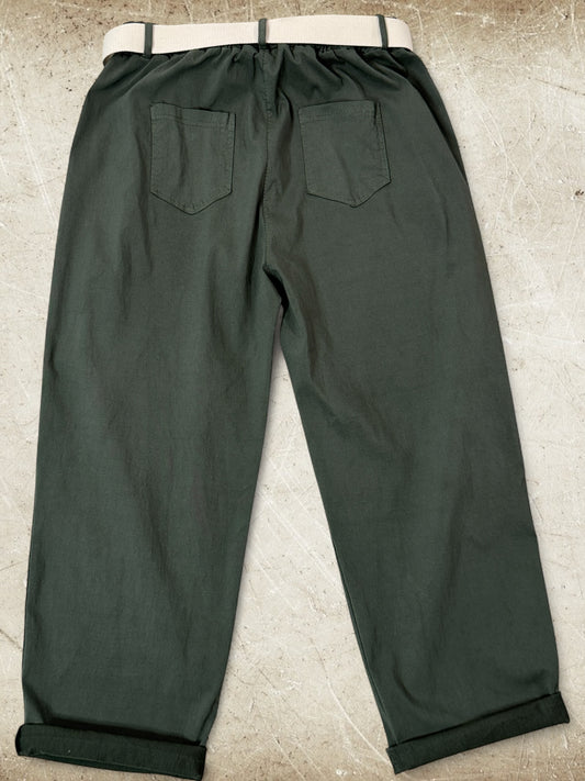 GABIN - PANTALON KAKI AVEC CEINTURE JUSQU'A LA TAILLE 52/54