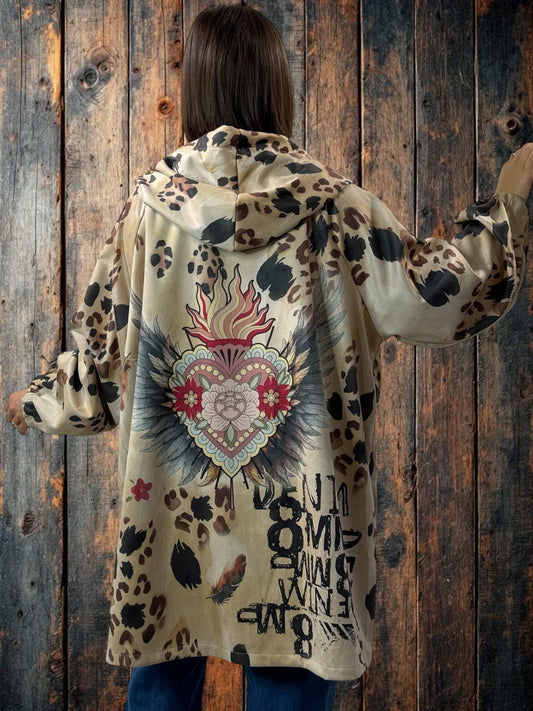 ADDICT - VESTE ASPECT DAIM A MOTIF JUSQU'A LA TAILLE 54