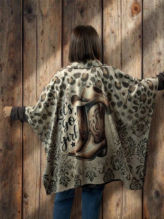 CEZANNE - VESTE CAPE EN SUEDINE JUSQU'A LA TAILLE 60