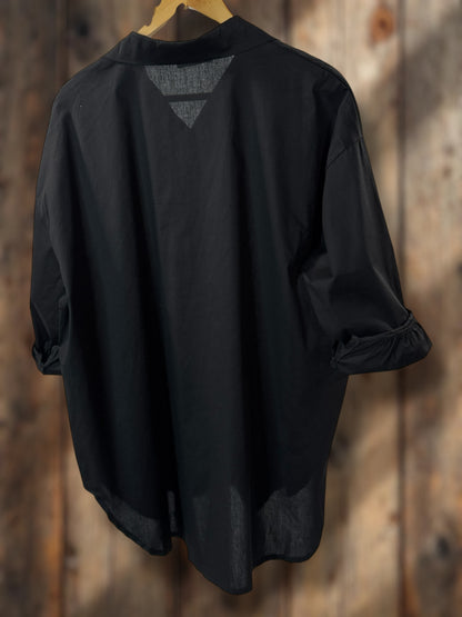 MARINA - CHEMISE OVERSIZE NOIRE JUSQU'A LA TAILLE 52