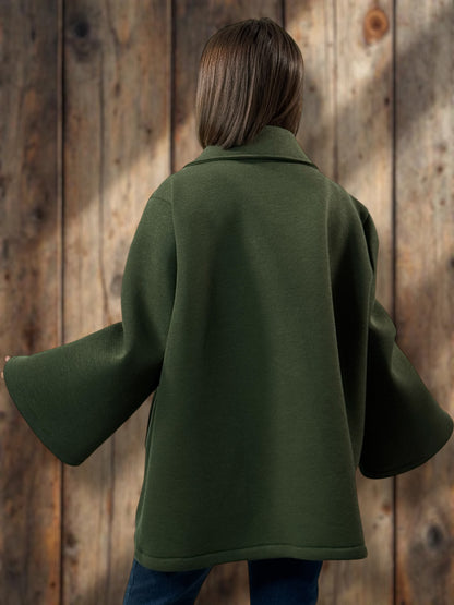 ROSALINA - VESTE OVERSIZE KAKI JUSQU'A LA TAILLE 52