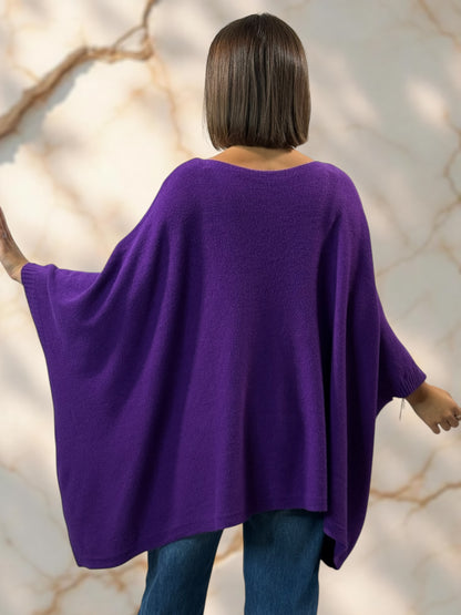 NICKO - PULL OVERSIZE VIOLET JUSQU'A LA TAILLE 60