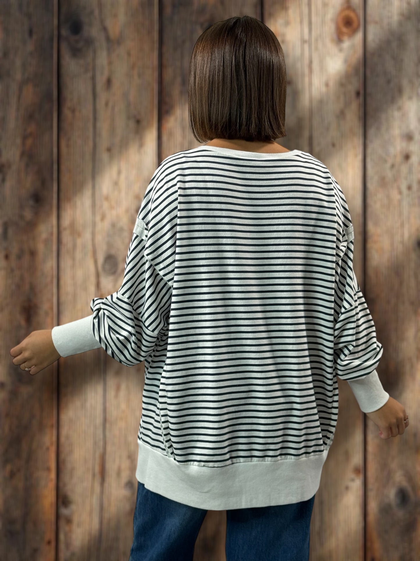 BIARRITZ - SWEAT MARINIERE OVERSIZE JUSQU'A LA TAILLE 52