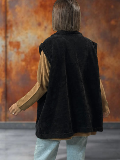 MARINO - GILET EN VELOURS NOIR TAILLE 46/48 A 56