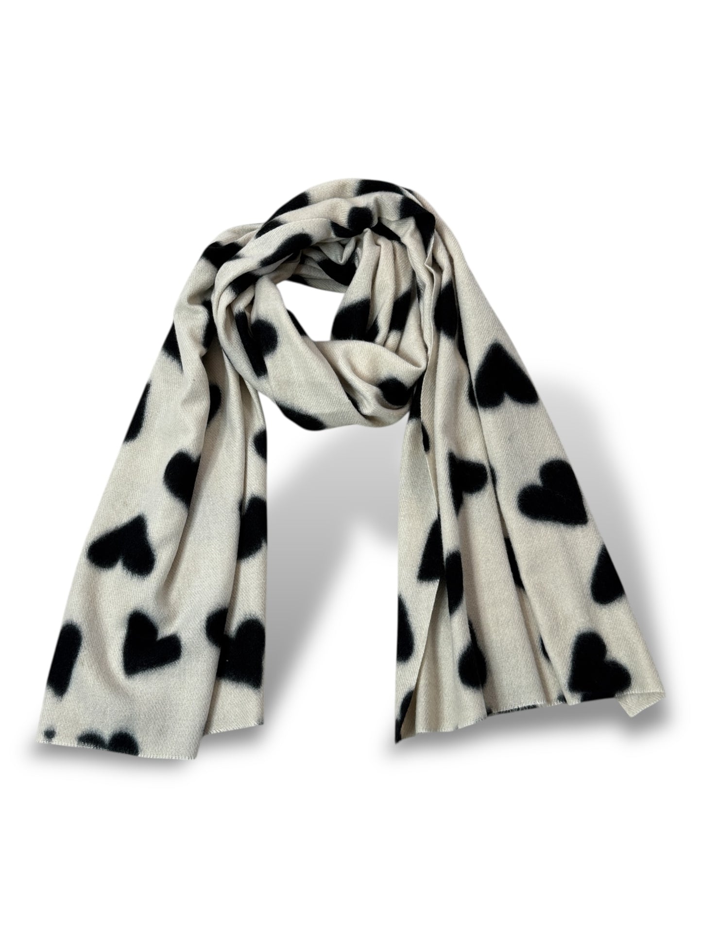 GRANDE ECHARPE MOTIF COEUR