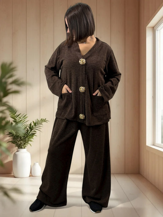BRANDON - ENSEMBLE MARRON JUSQU'A LA TAILLE 48