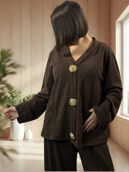 BRANDON - ENSEMBLE MARRON JUSQU'A LA TAILLE 48