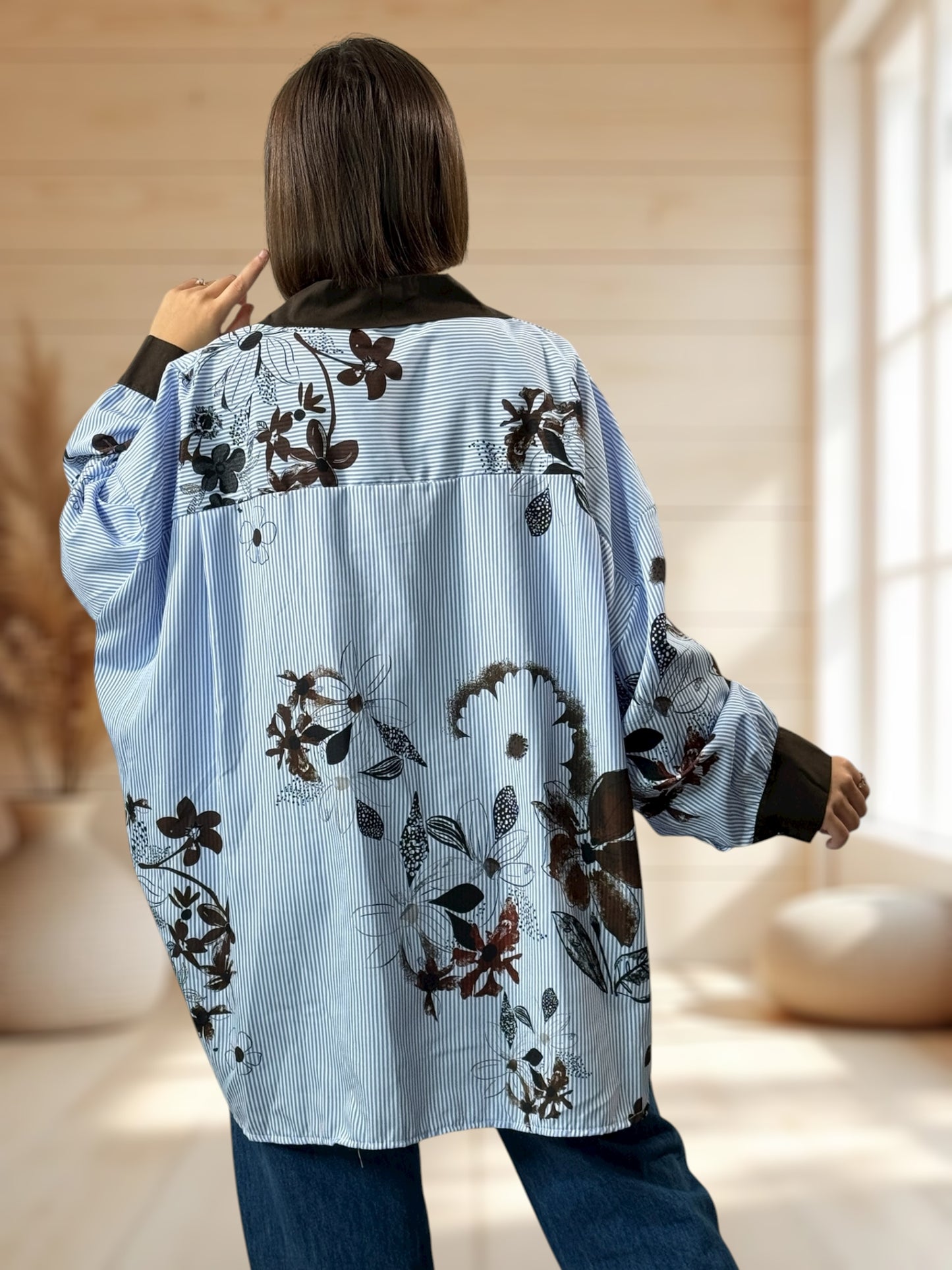 LILIBELLE - CHEMISE OVERSIZE A MOTIF JUSQU'A LA TAILLE 54