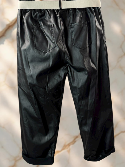BERLIN - PANTALON SIMILI CUIR NOIR TAILLE 46 A 52