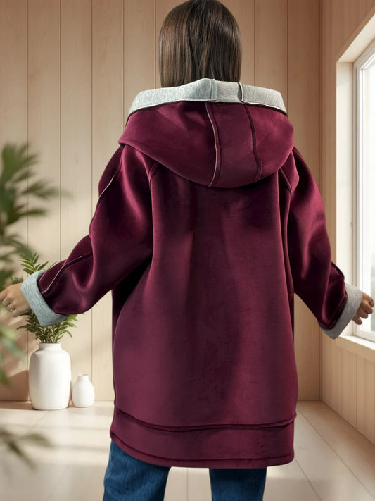BRADLEY - VESTE A CAPUCHE BORDEAUX JUSQU'A LA TAILLE 56