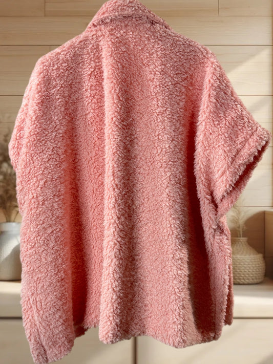 COCO - VESTE ROSE EN MOUMOUTE JUSQU'À LA TAILLE 54/56