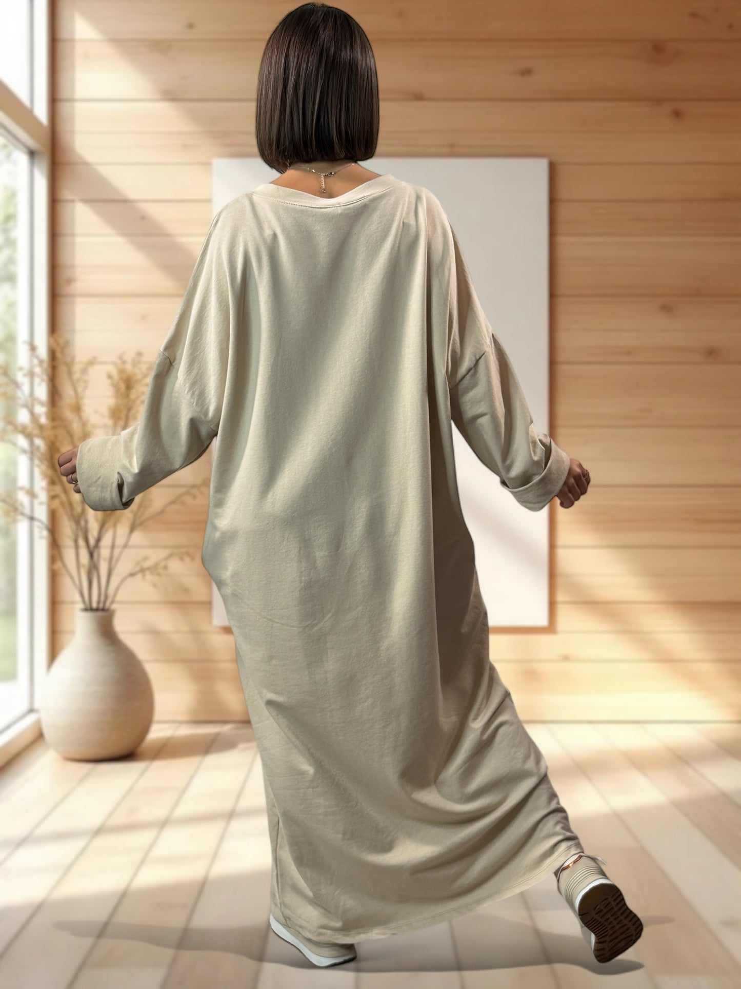 NINON - ROBE OVERSIZE BEIGE DOLCE VITA JUSQU'A LA TAILLE 54/56