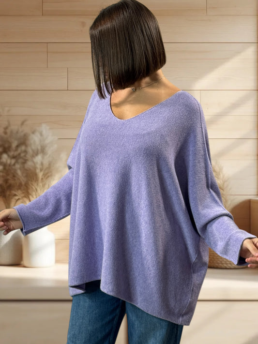 PALOMA - PULL OVERSIZE LAVANDE JUSQU'A LA TAILLE 56 (Copie)