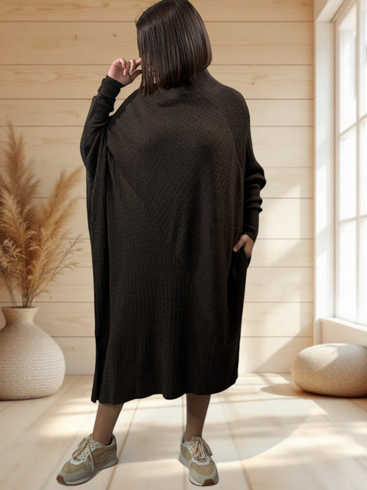BETTINA - ROBE CHOCO OVERSIZE EN MAILLE JUSQU'A LA TAILLE 56
