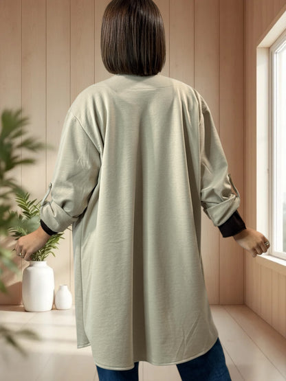 LYSIANE - VESTE BEIGE OVERSIZE JUSQU'A LA TAILLE 52/54