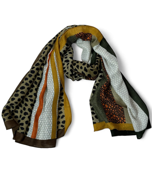 GRANDE ECHARPE A MOTIF MULTICOLORE