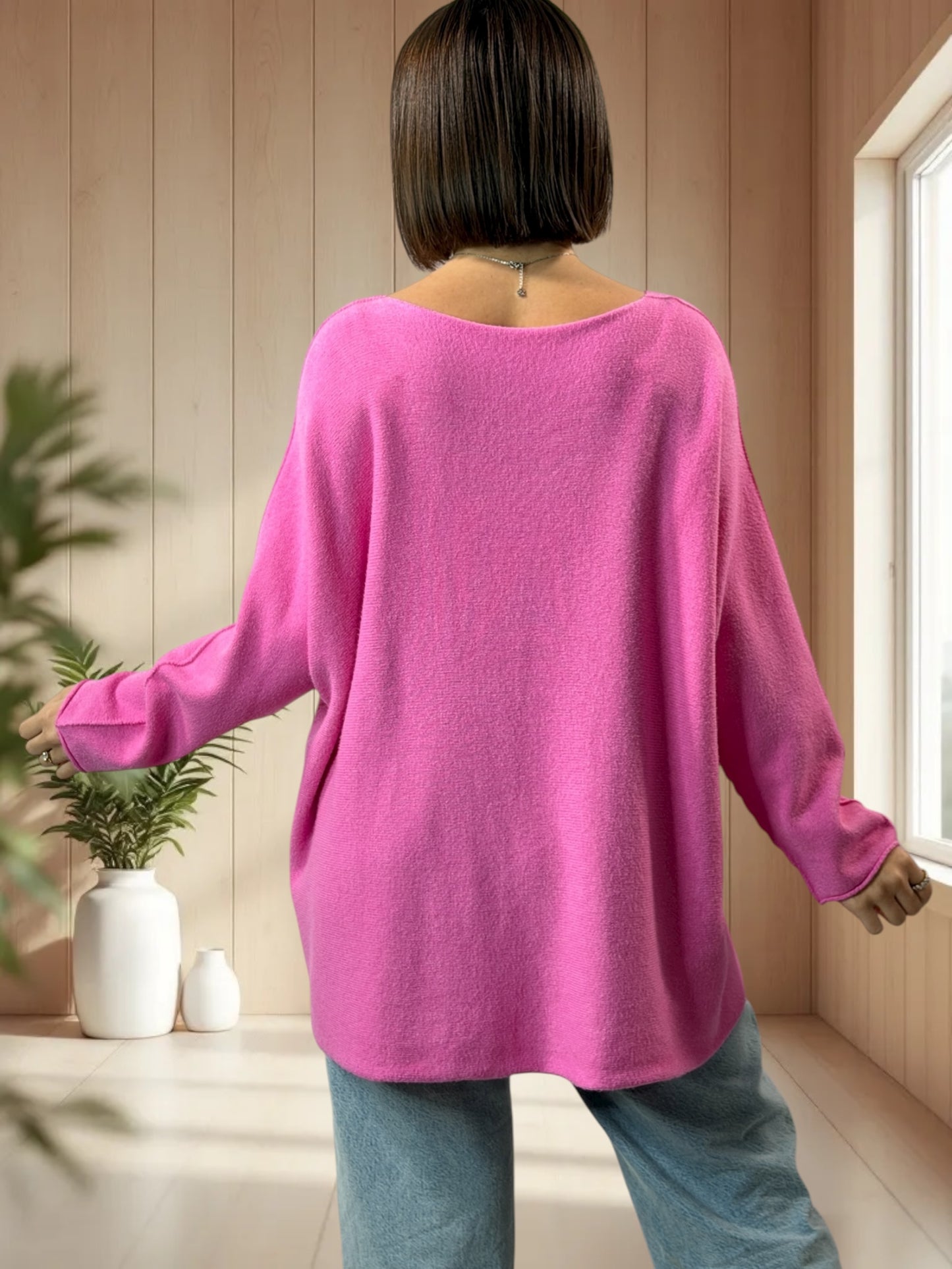 ORLANE - PULL OVERSIZE ROSE JUSQU'A LA TAILLE 54