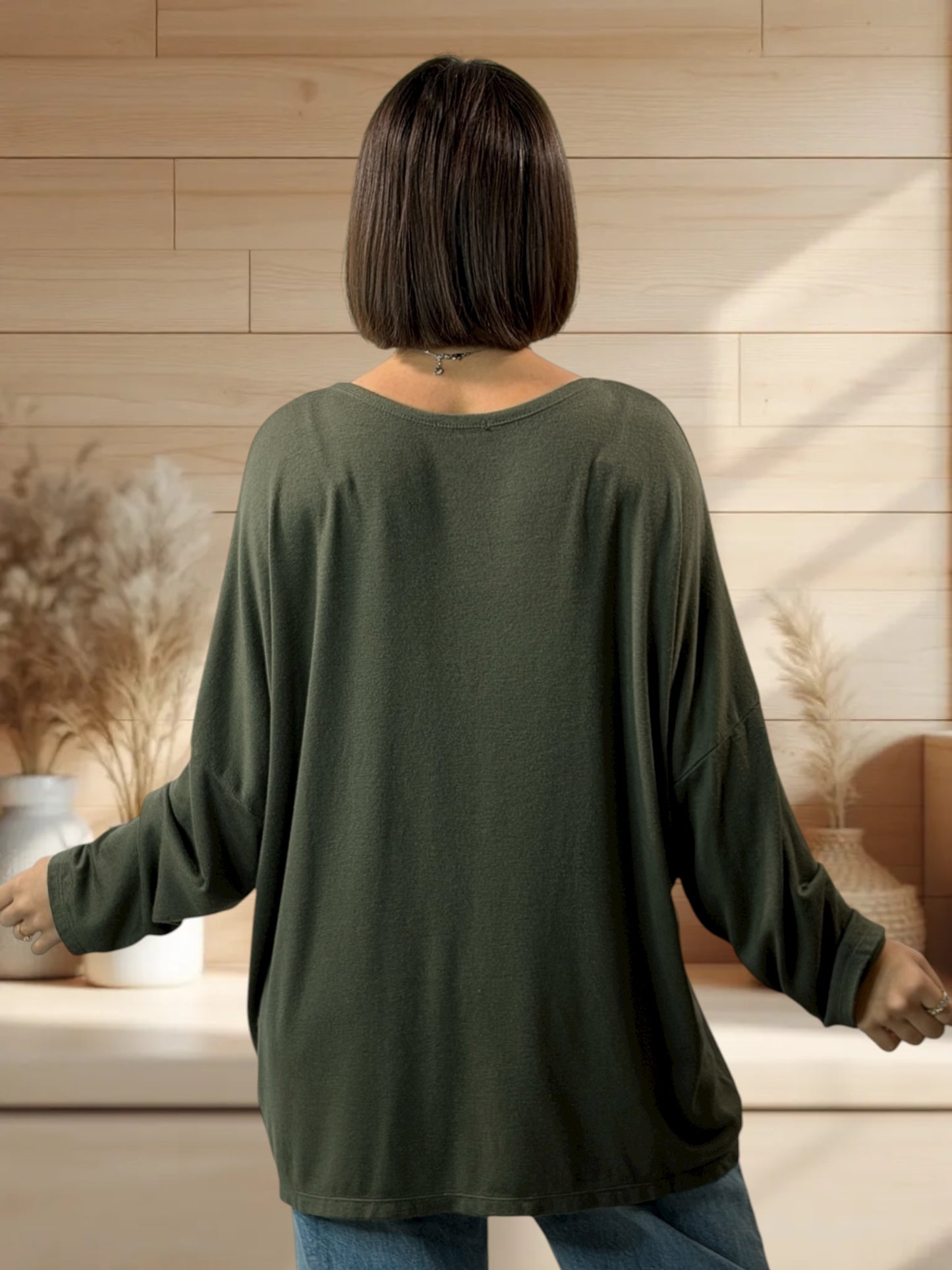 CIAO - PULL KAKI EN MAILLE FLUIDE JUSQU'A LA TAILLE 54/56