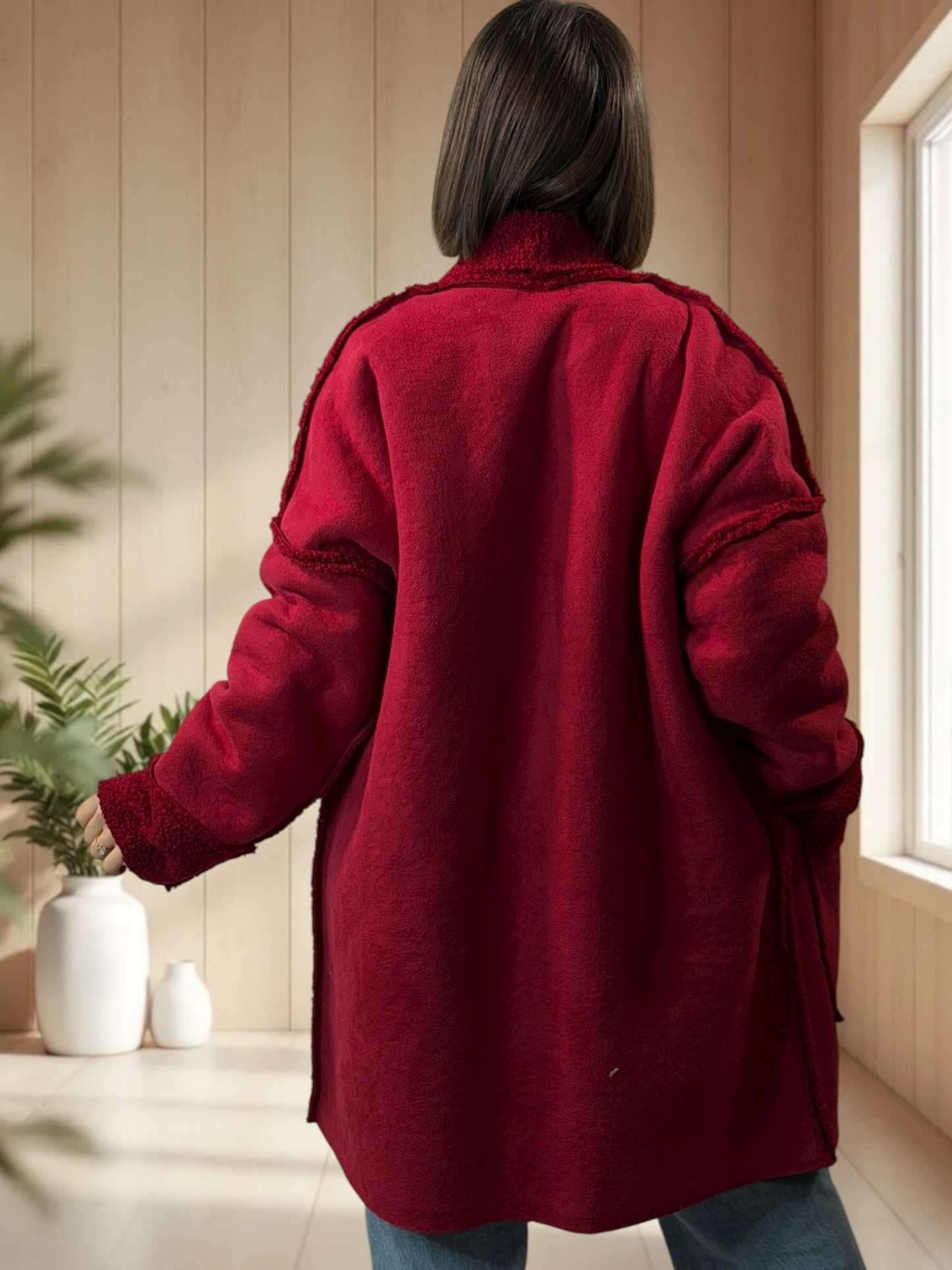 FREDERICO - VESTE ROUGE OVERSIZE JUSQU'A LA TAILLE 52