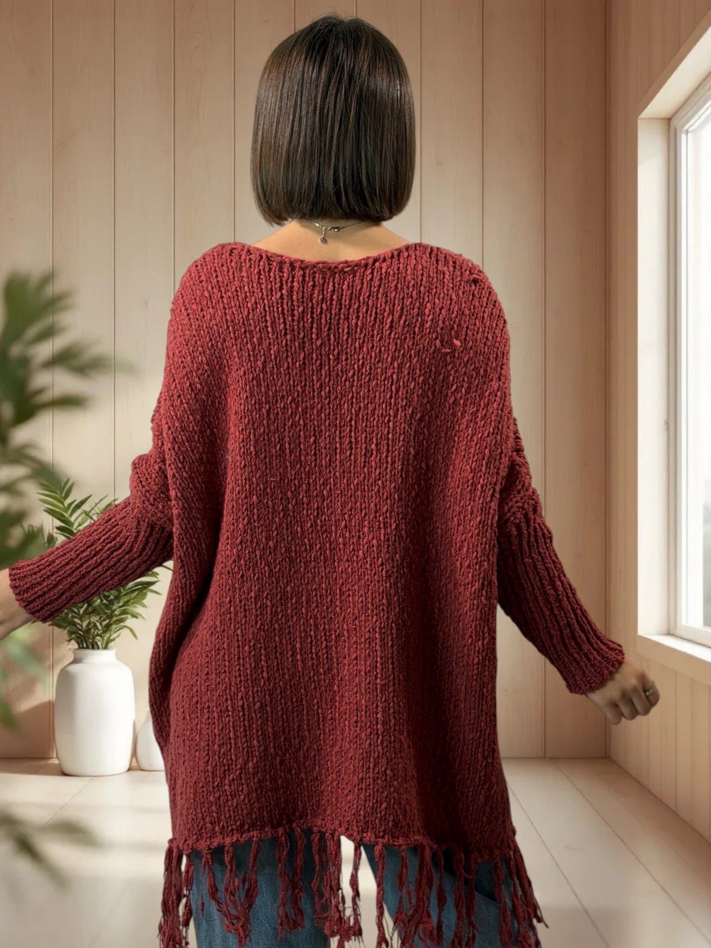 SHEILA - PULL OVERSIZE TERRACOTTA JUSQU'A LA TAILLE 56