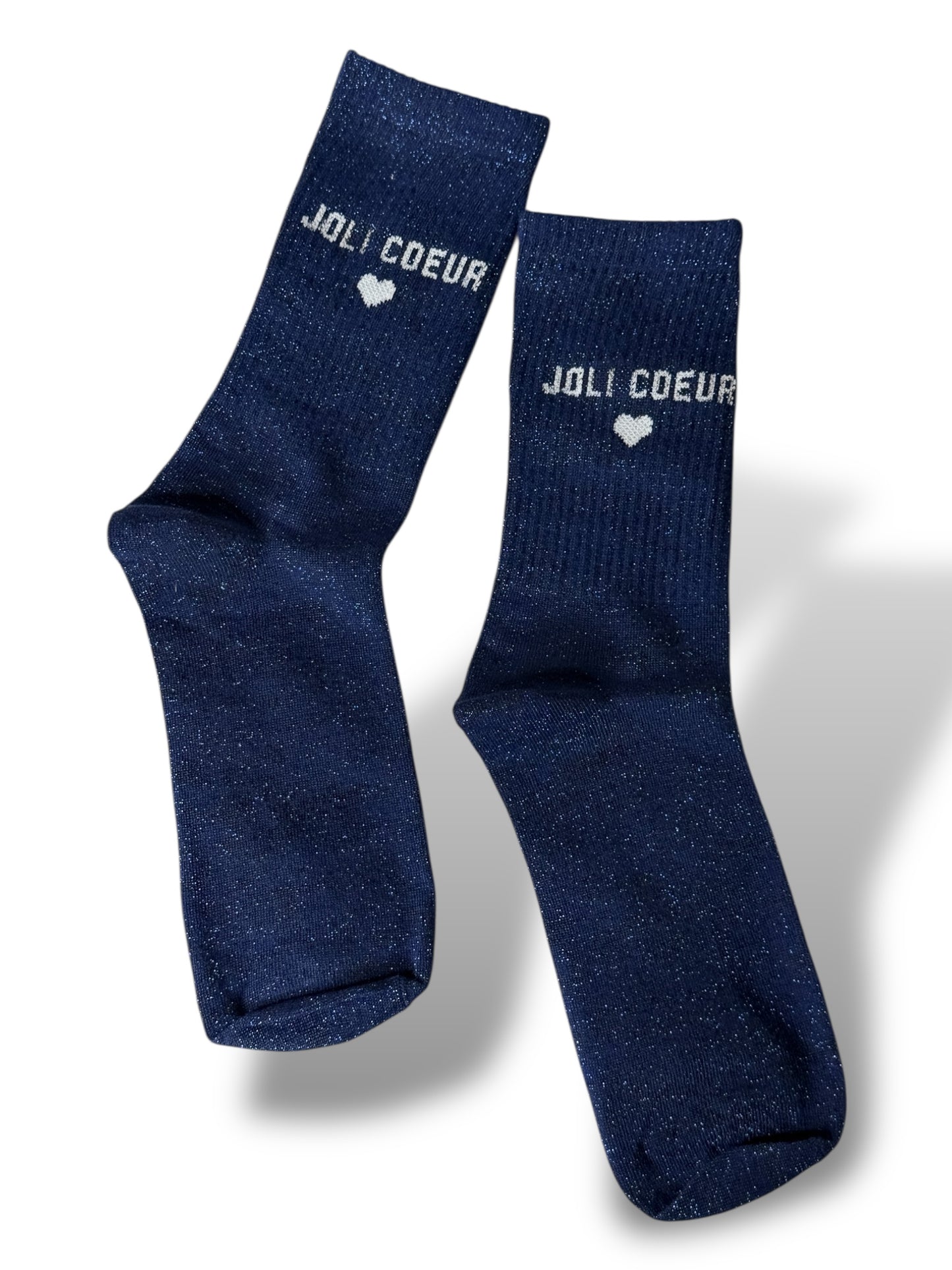 CHAUSSETTES SCINTILLANTES JOLI COEUR BLEU NUIT