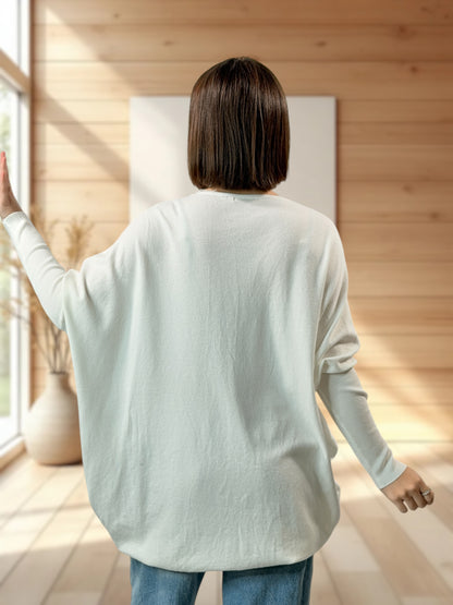 FLOCON - PULL BLANC ETOILE ET PERLE JUSQU'A LA TAILLE 52/54