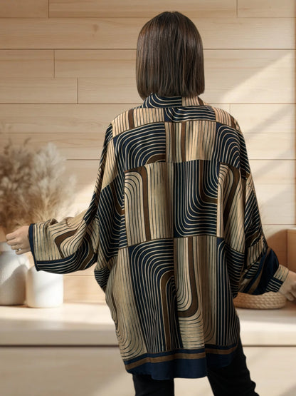 RACHEL - CHEMISE OVERSIZE A MOTIF JUSQU'A LA TAILLE 54