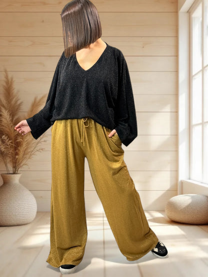 IMAGINE- PANTALON AMPLE FLUIDE SCINTILLANT TAILLE 44/46 A 50