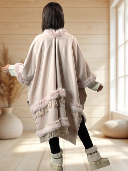 MAGNOLIA - CAPE ROSE FAUSSE FOURRURE