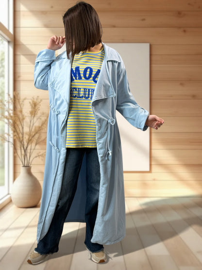 VANINA - TRENCH BLEU CIEL EN SWEAT JUSQU'A LA TAILLE 52