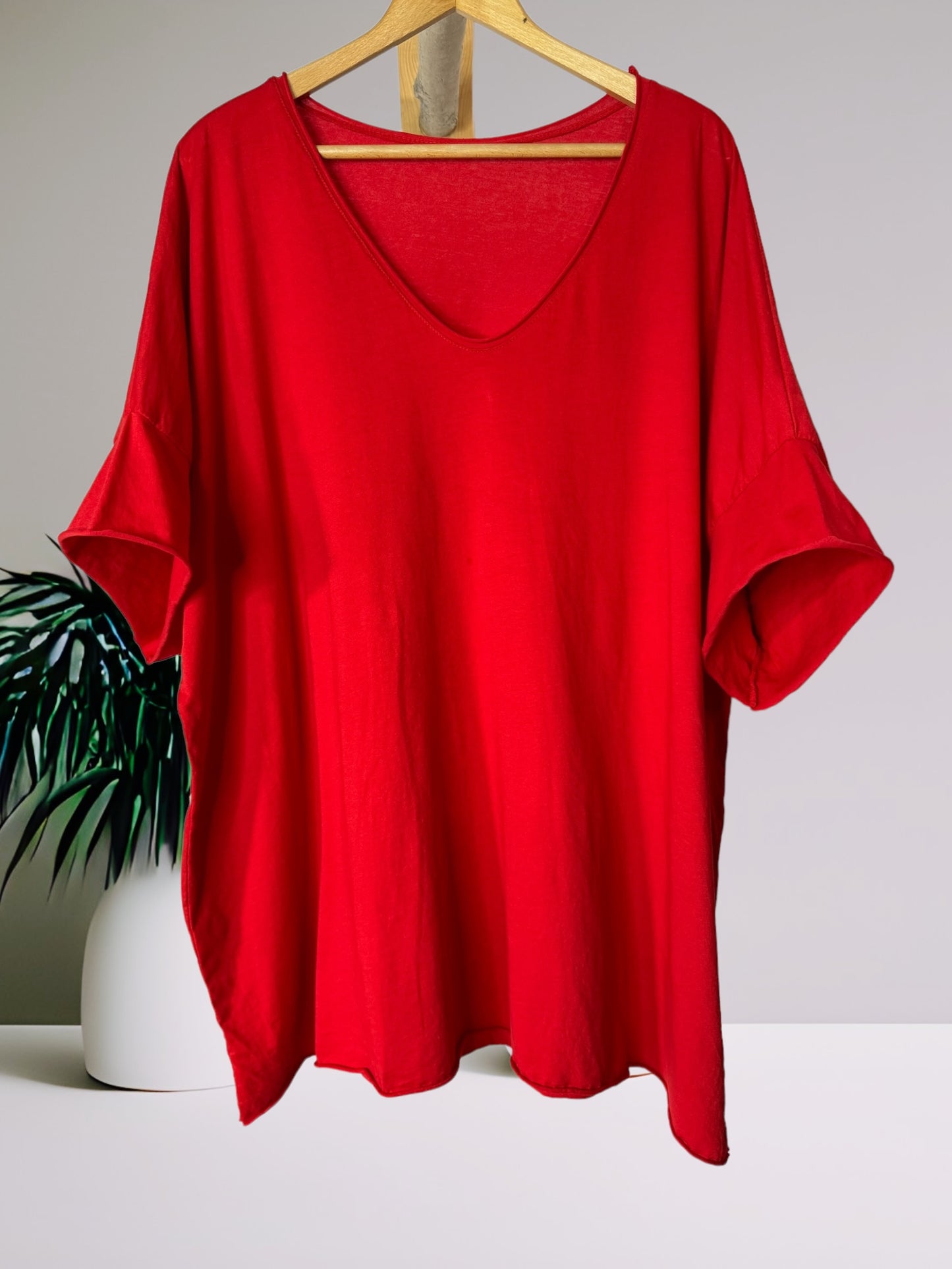 MAX - T-SHIRT EN COTON ROUGE TAILLE 48/50 A 56/58