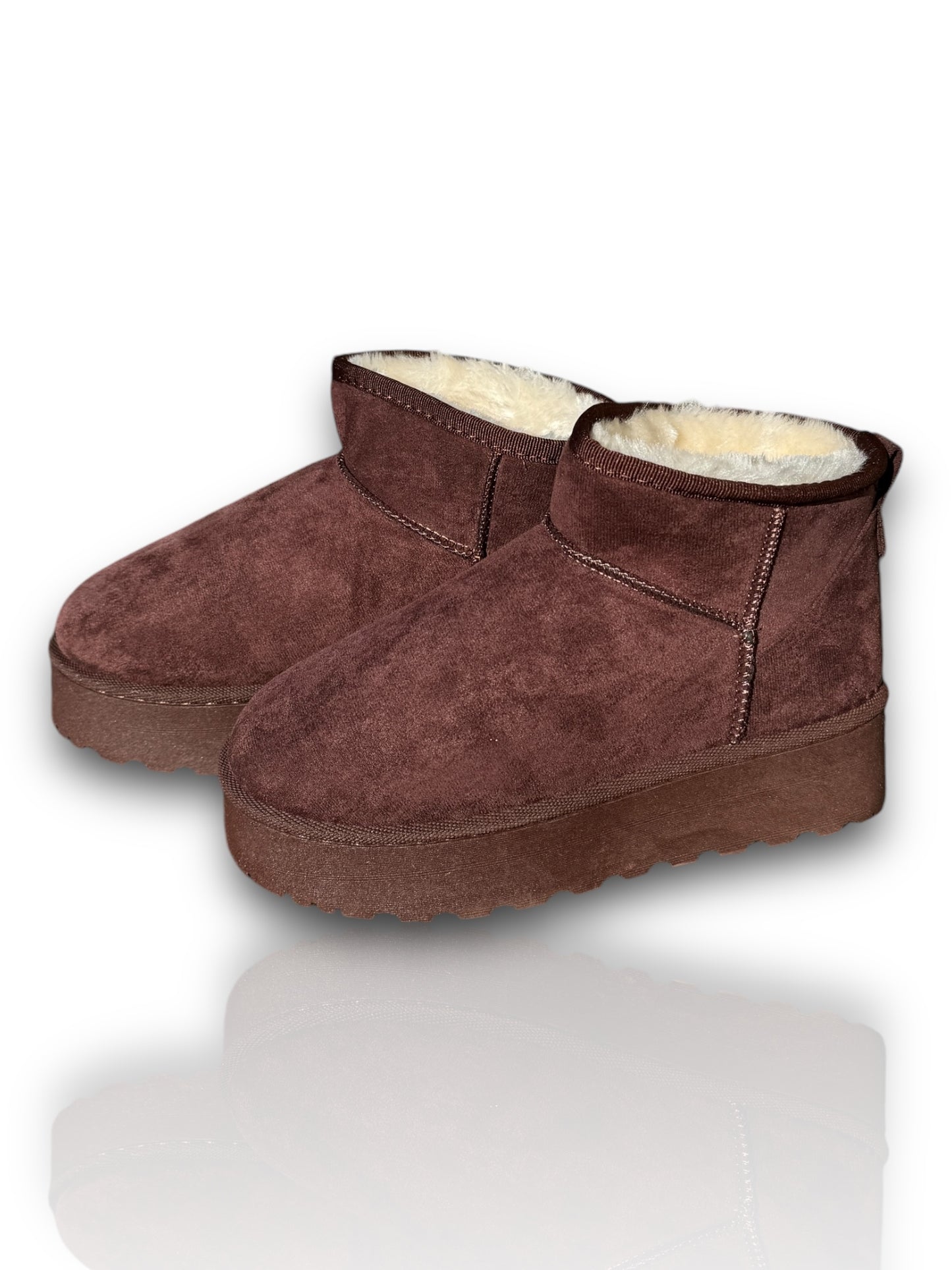 DONNA - BOOTS MARRON SEMELLE PLATEFORME INTERIEUR MOUMOUTE