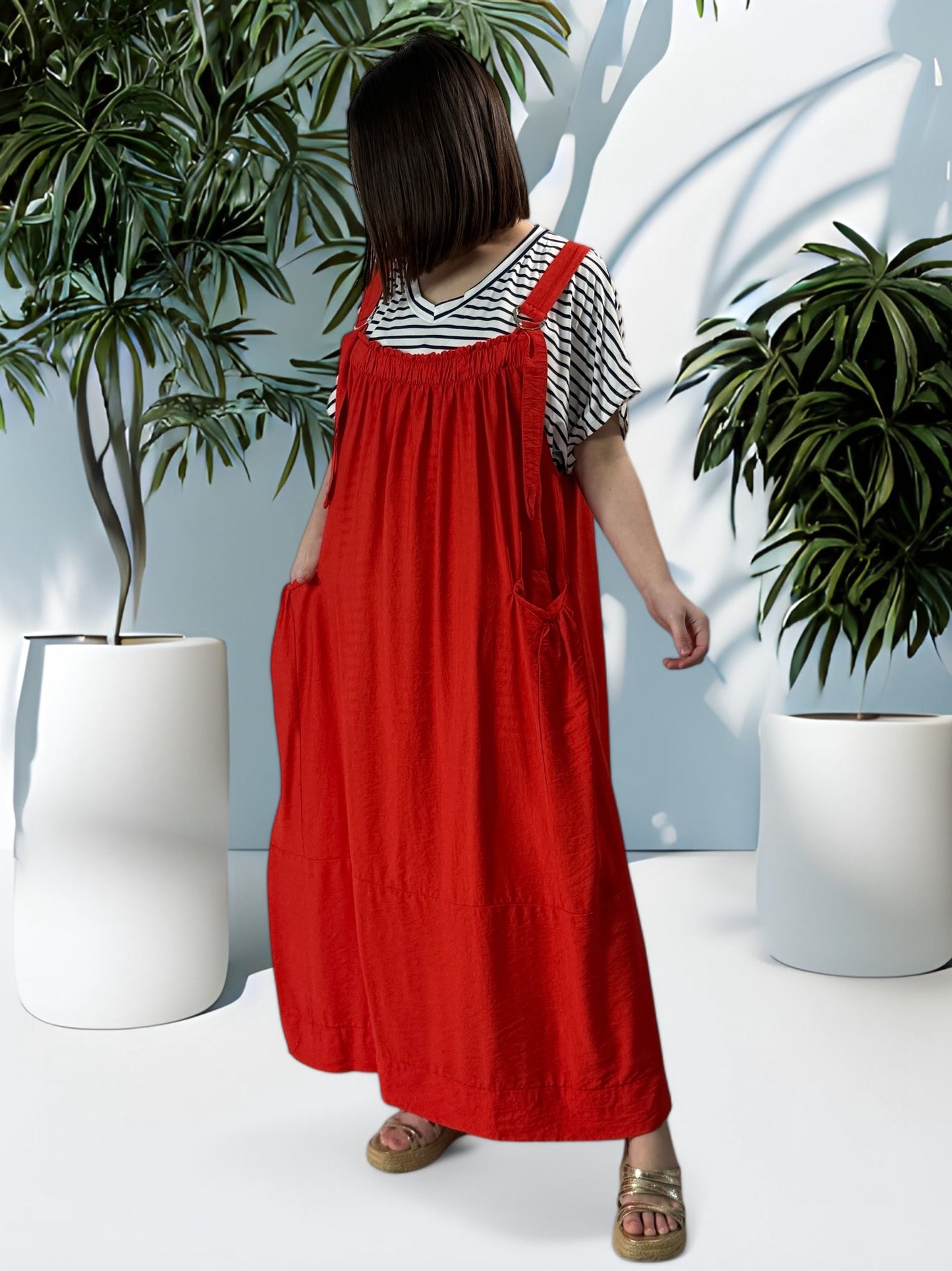 INGRID - ROBE ROUGE ROUGE JUSQU'A LA TAILLE 56